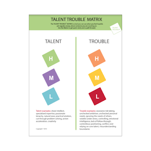 talent trouble matrix talent trouble matrix